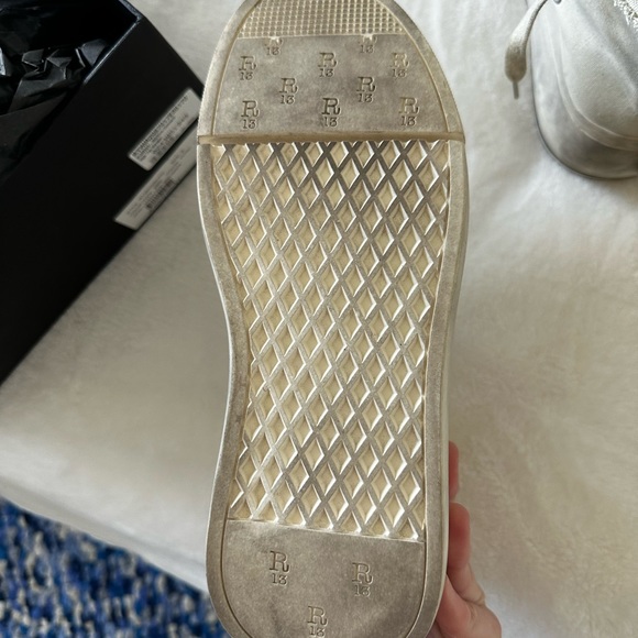 R13 HighTop Sneakers - Ecru Convas - 9 - Picture 11 of 16